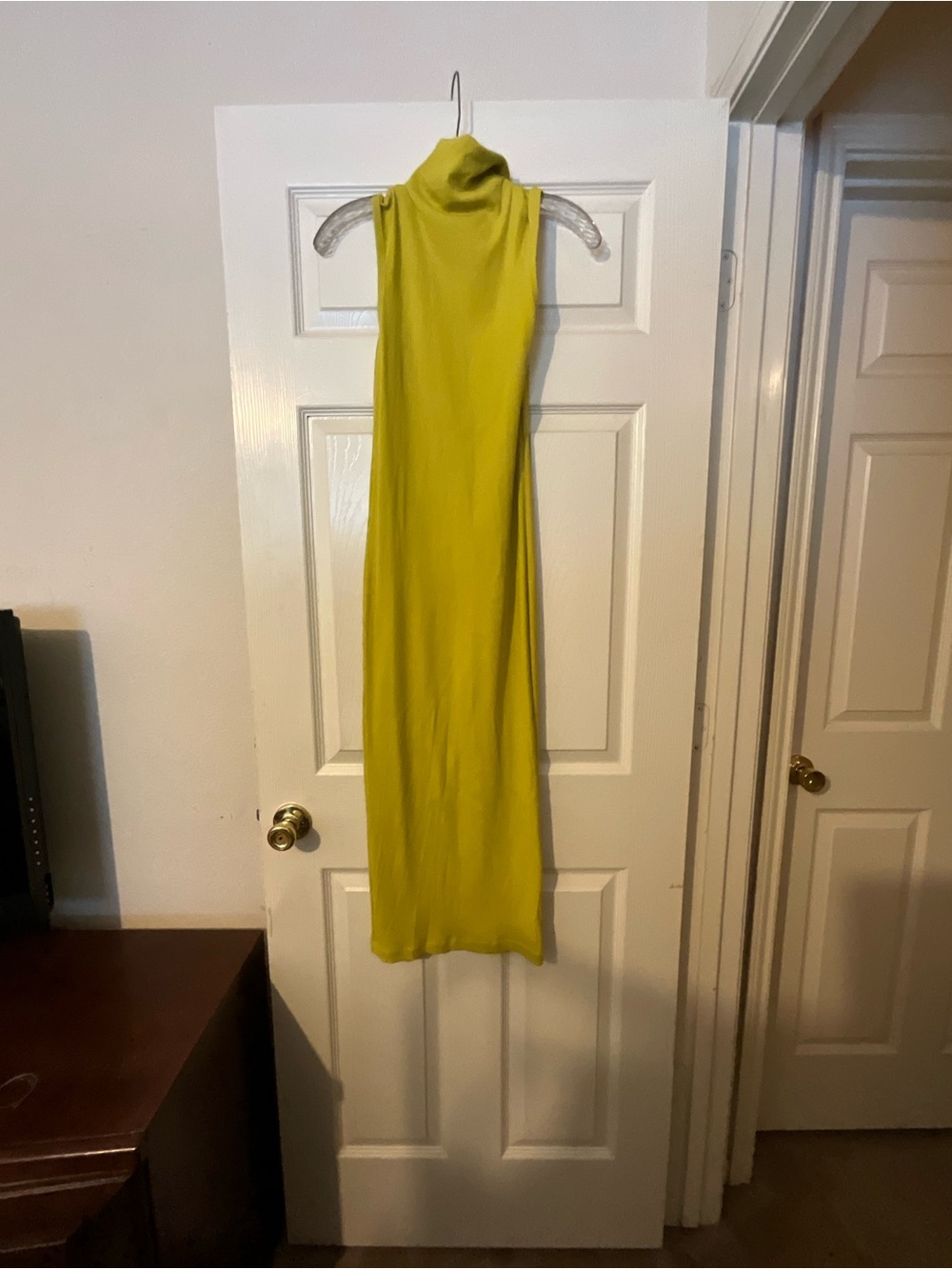 House of Harlow Sleeveless Turtleneck Maxi Dress in Lime